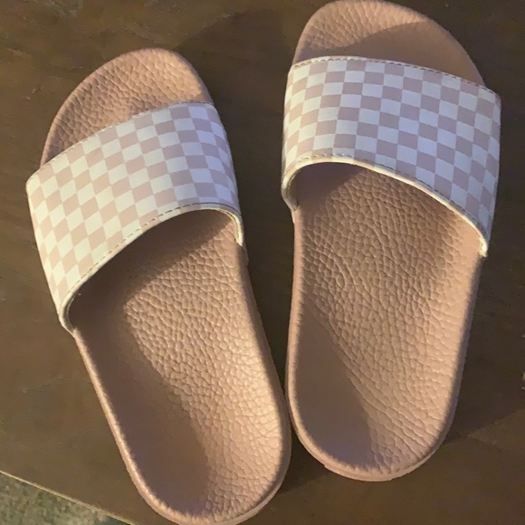 Vans Other - Vans pink checkboard la costa slide-on